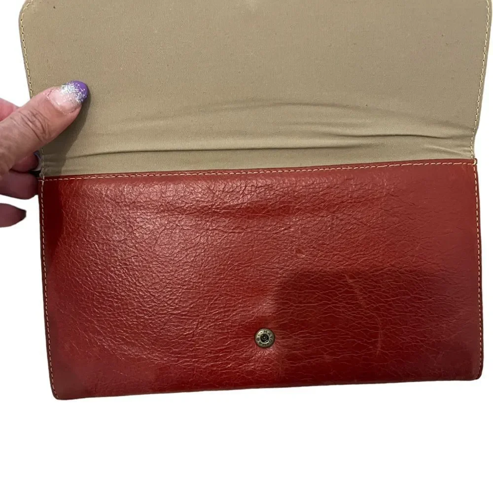 New Nordstrom red leather clutch
